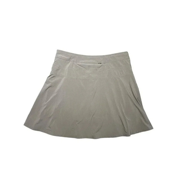 ATHLETA Lightweight Tan Beige Fit & Flare Mini Skirt Size 14 Built in Shorts - Picture 6 of 7